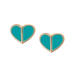 KATE SPADE • Figi Green Heritage Heart Earrings